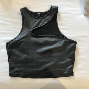 Faux Leather Top